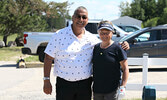 George Sakchekapo (left) and Tanya Tekavcic pose for a photo at the 2022 Bombers Golf Classic. They have golfed together regularly for more than 20 years.    Tim Brody / Bulletin Photo