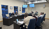 Members of Sioux Lookout Municipal Council discuss the possibility of applying various amounts of the 2022 operating surplus to the proposed 2024 tax levy to reduce it.   Tim Brody / Bulletin Photo