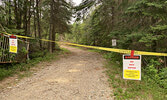 The Cedar Bay trail remains closed. Signage at the head of the trail warns people not to enter due to falling trees and branches.     Tim Brody / Bulletin Photo