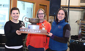 Women's league champions from left: Shannon Lawrance, Erin Wallace and Carey Mansfield.  Not pictured: Karen McGoldrick, Jill Koval. - Tim Brody / Bulletin Photo