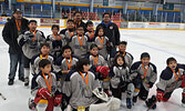 Atom A Side Champs – Lac Seul.   Photos courtesy of Lil Bands Hockey Tournament