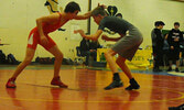 SNHS wrestler Gabe Otto (right) takes engages an opponent. - Rob Sakamoto / Submitted Photo