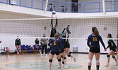 The SNHS Senior Girls Volleyball Team take on the Dryden Eagles in semi-final action.   Tim Brody / Bulletin Photo