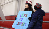 Snipers player Amy Houtz had her own cheering section, her two children.  - Tim Brody / Bulletin Photo