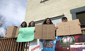 Sioux Mountain Public School and Sacred Heart School students protest potential changes to Ontario’s education system by Premier Doug Ford’s Government.  - Tim Brody / Bulletin Photo
