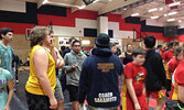 Warriors wrestling Coach Rob Sakamoto advices and encourages his squad. - Rob Sakamoto / Submitted Photo