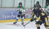 The Warriors in action against the Muskies in girls hockey action on Feb. 8.    Tim Brody / Bulletin Photo