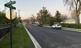 Paving underway on Eighth Avenue.      Tim Brody / Bulletin Photo