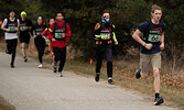 Flight Sergent Andrew Perry (#66) completes his first lap of five at the run-and-shoot competition held at CFB Borden last weekend.   Photo courtesy OCdt. J.T. Lewis, Unit Public Affairs Representative