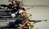  Flight Sergent Andrew Perry (#66) during the marksmanship part of the run-and-shoot competition held at CFB Borden last weekend.   Photo courtesy OCdt. J.T. Lewis, Unit Public Affairs Representative