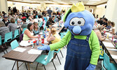 The Legion’s upper hall was packed for this year’s Bingo, as indicated by Blueberry Festival mascot Blueberry Bert. - Tim Brody / Bulletin Photo