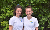 Blueberry Festival co-coordinators Maddie Mesich (left) and Hannah Wilms. - Jesse Bonello / Bulletin Photo