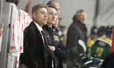 Bombers Assistant Coach Kendall Schulz (foreground left) and Bombers Head Coach Carson Johnstone (foreground right) keep an eye on the action.   Tim Brody / Bulletin Photo