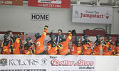 The Sioux Lookout Bombers in action against the visiting Red Lake Miners on Oct. 2 at the Hangar (Sioux Lookout Memorial Arena). The Bombers went on to win the game 5-1. Tim Brody / Bulletin Photo