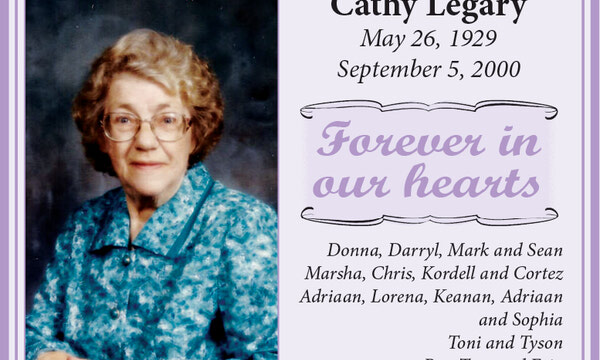 Memories and Celebrations of Life: In Memoriam - Cathy Legary