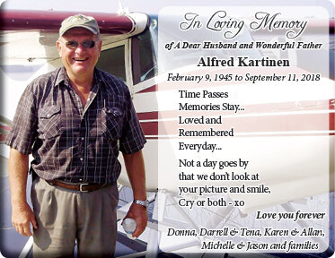 Memories and Celebrations of Life: In Memoriam - Alfred Kartinen