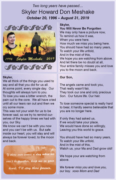 Memories & Celebrations of Life: Skyler Howard Don Meshake