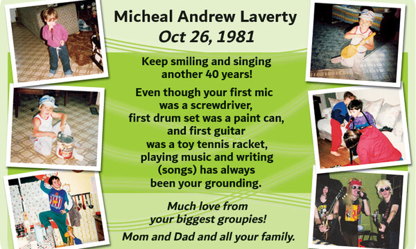 Memories & Celebrations: Birthday - Micheal Andrew Laverty