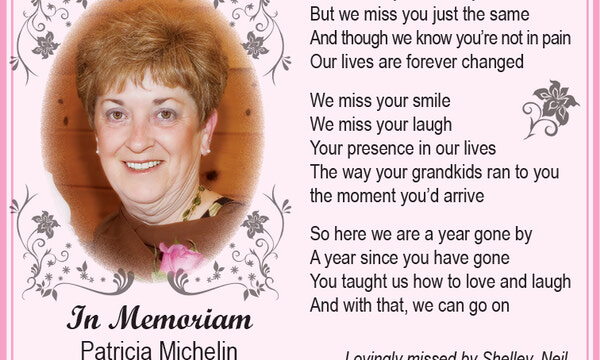 Memories & Celebrations of Life: In Memoriam - Patricia Michelin