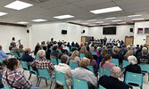 More than 60 people attended the municipal election candidates forum in the Upper Legion Hall on Oct. 5. Tim Brody / Bulletin Photo