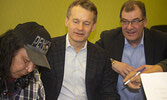 Cat Lake First Nation Chief Matthew Keewaykapow (left) signs the interim framework agreement, while Minister of Indigenous Services Seamus O’Regan (centre) and Kenora MP Bob Nault look on. - Photo Courtesy of Kenora MP Bob Nault