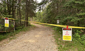 The Cedar Bay trail remains closed. Signage at the head of the trail warns people not to enter due to falling trees and branches.     Tim Brody / Bulletin Photo
