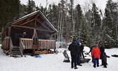 Guests were enjoying warm fires both inside and outside of the Cosy Cabin. - Jesse Bonello / Bulletin Photo