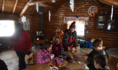 Drawn in by the warmth, people also delighted in hot chocolate, tea, baked goods, cards, and board games inside the Cosy Cabin. - Jesse Bonello / Bulletin Photo