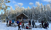 Visitors to the Cozy Cabin on Jan. 7.   Tim Brody / Bulletin Photo