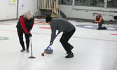 Curlers take part in a mini fun spiel on Feb. 24 at the Sioux Lookout Golf and Curling Club during Curling Day in Canada celebrations.    Tim Brody / Bulletin Photo