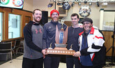 Men's league champs from left: Brennan Flickinger, Peter Mayberry, Mike Badiuk and Michael Brunetta. - Tim Brody / Bulletin Photo