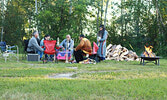 Beginning of the sunrise ceremony with songs sung to the beat of a drum, along with starting a sacred fire.      Reeti Meenakshi Rohilla / Bulletin Photo