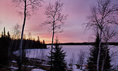 A view of the snow-covered lake during MacKenzie’s first week at his cabin. - Photo Courtesy Dick MacKenzie