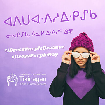 Tikinagan Child & Family Services encouraging people to wear purple on Oct. 27