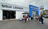 Community members visit Sioux Lookout GM to Drive For A Cause. A free BBQ was part of the event.   Tim Brody / Bulletin Photo