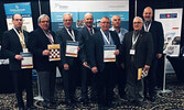 The Kenora District Mayors forming part of the East-West Transportation Corridor to the Ring of Fire Mineral Development Coalition (East West Ring of Fire Road Coalition) at the Northwestern Ontario Municipal Association Conference, which took place April