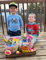 Gift basket winners Brooks (left) and Monroe Caul.   Nancy McCord / Submitted Photo