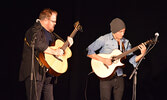 Don Ross (left) and Calum Graham performing as an acoustic guitar duo during their Sioux-Hudson Entertainment Series show on Feb. 5. - Jesse Bonello / Bulletin Photo