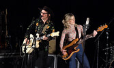 Whitehorse, comprised of husband and wife duo Luke Doucet and Melissa McClelland, perform in Sioux Lookout on May 10.   Tim Brody / Bulletin Photo