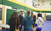 Shawn ‘The Harpoonist’ Hall spent time interacting and meeting with Sioux Lookouters following his Entertainment Series performance. - Jesse Bonello / Bulletin Photo