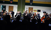 SHES committee chair Alyson Martin addresses the audience prior to the Thunder Bay Symphony Orchestra’s performance in 2017. - Bulletin File Photo