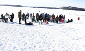 More than 120 people attended the Family Day event, which included a bonfire at the Town Beach and both a sliding hill and hockey rink farther down the Pelican Lake shoreline. - Tim Brody / Bulletin Photo