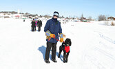 Jennifer Hancharuk and her furry friend enjoyed a stroll down the lake. - Tim Brody / Bulletin Photo