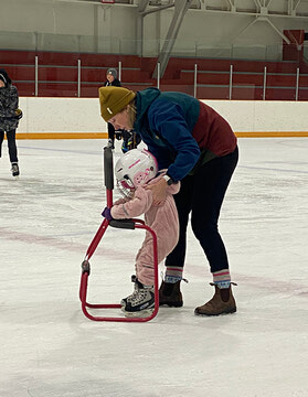 Family skate raises awareness during Woman Abuse Prevention Month