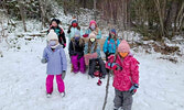 Sparks and Brownies on a winter hike at Cedar Bay in November 2020.      Sioux Lookout Girl Guides / Submitted Photo