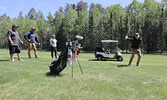A group of golfers tees off at the Sioux Lookout Golf and Curling Club on May 27.     Reeti Meenakshi Rohilla / Bulletin Photo