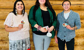 From left: Shayla Hourie (Naongashiing First Nation), Dee Jourdain (Couchiching First Nation), Kieran Davis (Lac Seul First Nation).     Submitted Photo