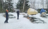 The Sioux Lookout Gymnastics Club held it’s annual Christmas Tree Sale on Nov 26, 27, and 28. Proceeds allow the club to continue offering classes for children ages two to young teens..     Mike Lawrence / Bulletin Photo