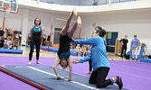 Members of the Sioux Lookout Gymnastics Club show off their skills in their End of Year Show.   Tim Brody / Bulletin Photo