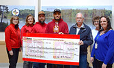 Sioux Lookout Home Hardware Building Centre staff present SLMHC Foundation staff, SLMHC Foundation Board members, and members of the MRI campaign committee with a $16,000 donation to be earmarked for the purchase of a new Magnetic Resonance Imaging (MRI) 
